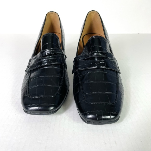 NORDSTROM RACK block heel loafers croc print - Picture 2 of 6